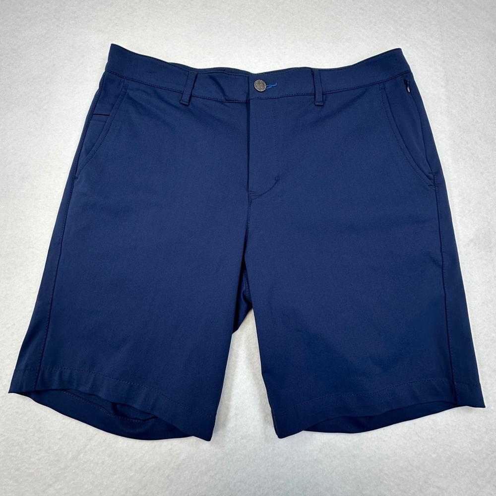 Twillory Performance Shorts Mens 34 Navy Blue Tailored Fit Golf Chino Active